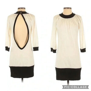 T-Bags Los Angeles | Open Back White & Black Formal Cocktail Dress Size XS